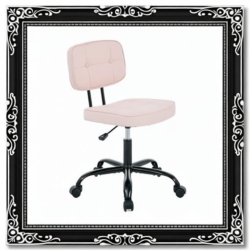 PU Genuine Leather Chair, Small Space, Thickened Seat Cushion, Armless Roller Chair