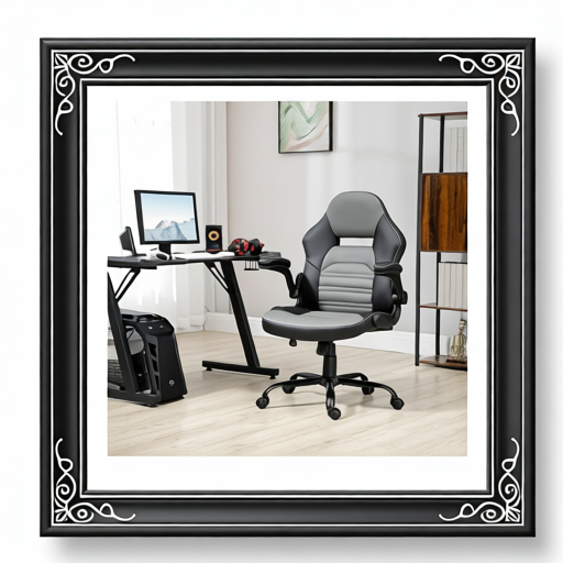 PU Leather Gaming Chair with Flip-up Armrests