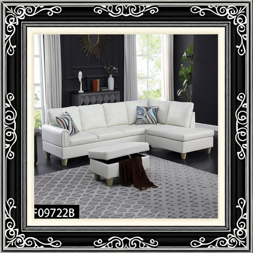 White Faux Leather Sofa Set
