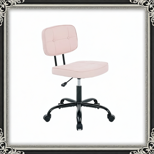 PU Genuine Leather Chair, Small Space, Thickened Seat Cushion, Armless Roller Chair