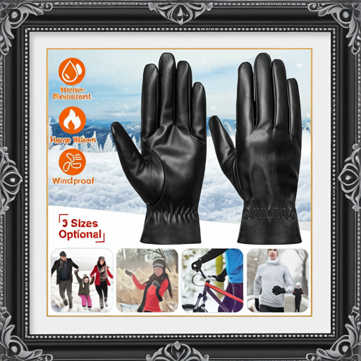 Unisex Leather Winter Warm Gloves