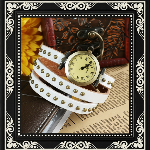 Fashionable Rivet Leather Belt Retro Watch Hand Chain
