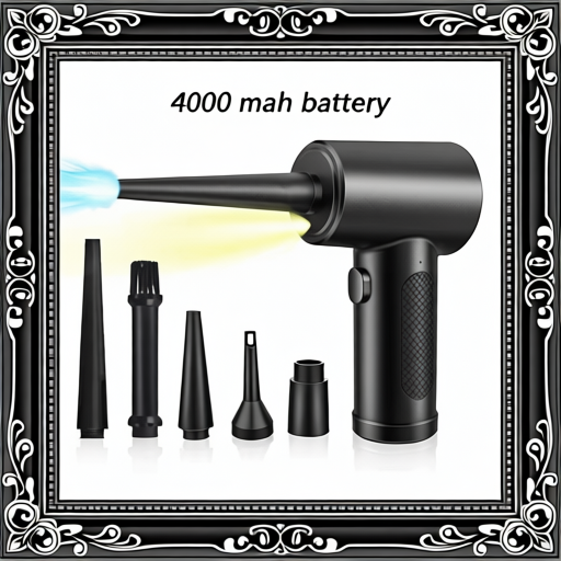 Rechargeable Cordless Air Duster Suction 3-in-1 Blower Vacuum Inflator With LED Light