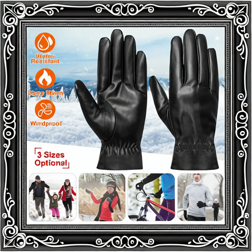 Unisex Leather Winter Warm Gloves Outdoor Windproof Soft Gloves Cycling Skiing Running Cold Winter Gloves