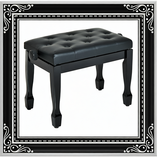 PU Leather Upholstered Piano Stool, Height Adjustable Makeup Stool Bench Dressing Table Seat, White