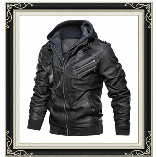 Men's Leather Jackets, Faux Leather Jacket For Men Lapel Zip-Up Slim Fit Coat