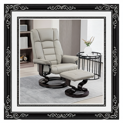 Faux Leather Recliner With Ottoman