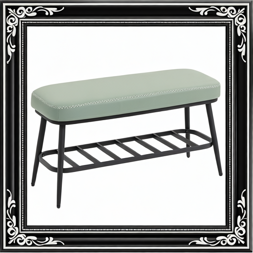 PU Leather Shoe Storage Bench - Green