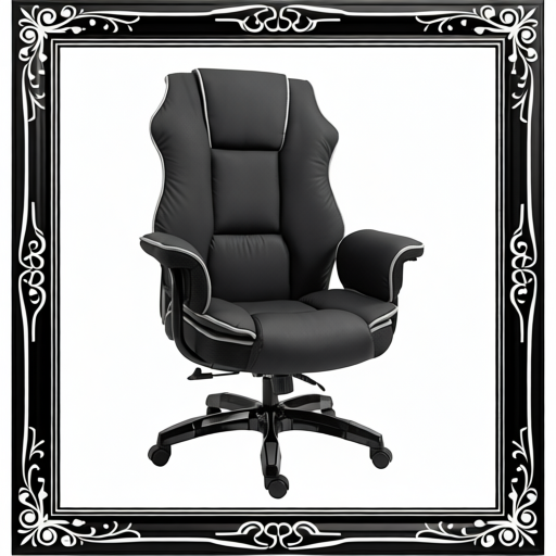Vinsetto Faux Leather Executive Office Chair, With Contrast Piping - Black/White