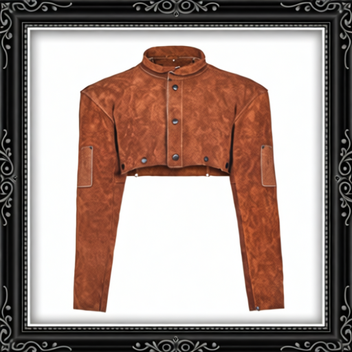 Leather Welding Cape Sleeve, Heavy Duty Flame Resistant Cowhide Safety Cape Sleeves For Men Women, Heat-Resistant For Welding, Blacksmithing, Woodworking, Gardening, M-Size