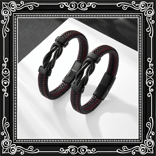 Minimally Woven Vintage Men's Leather Bracelet