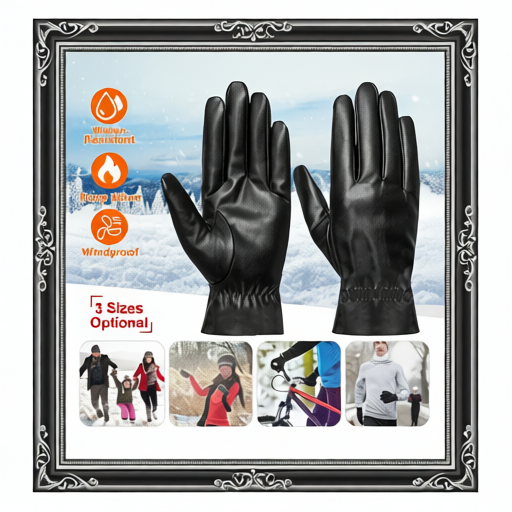 Unisex Leather Winter Warm Gloves Outdoor Windproof Soft Gloves Cycling Skiing Running Cold Winter Gloves
