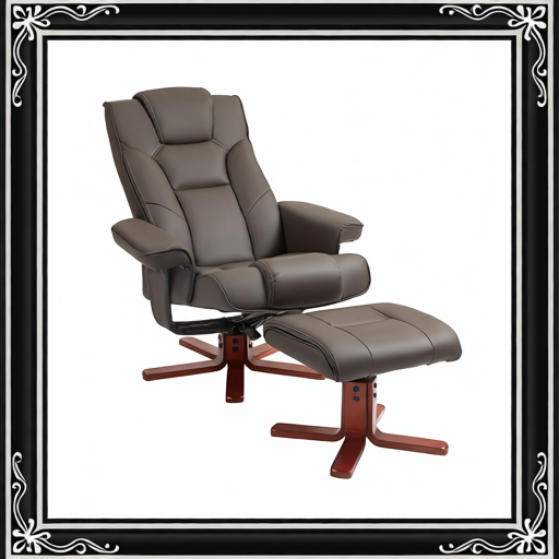 Faux Leather Manual Recliner And Footstool Set - Brown