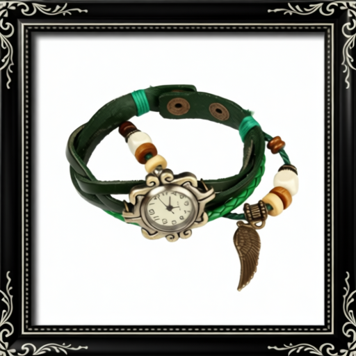 Beautiful Bohemian Style Retro Handmade Leather Angel Wing Women's Watches