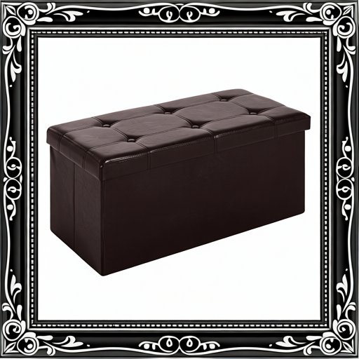 Folding Faux Leather Storage Cube Ottoman
