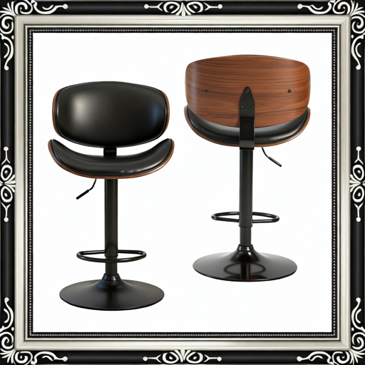 A Set Of 2 Rotating Bar Stools With Adjustable Height