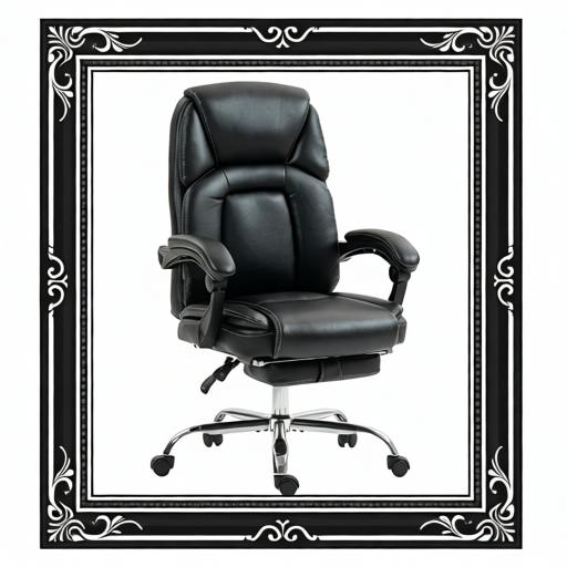 Faux Leather Reclining Office Chair, With Footrest - Black