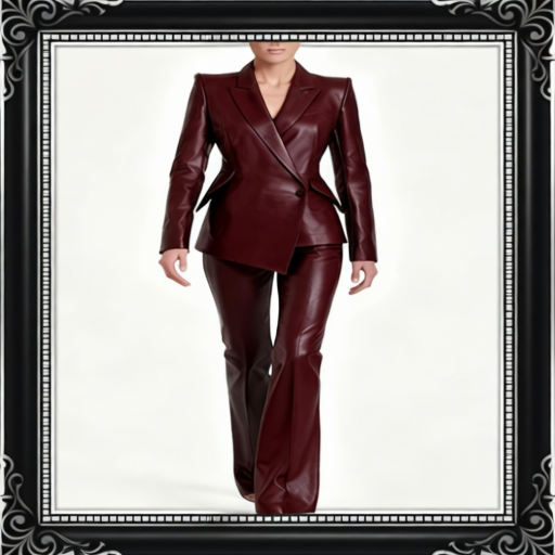 Burgundy Leather 2-Piece Suit