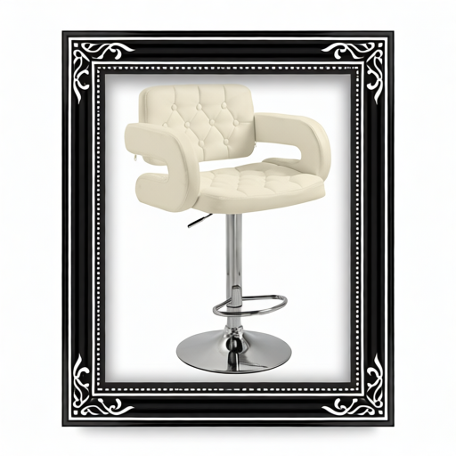 PU Leather Upholstered Swivel Bar Stool, Height Adjustable With Back, Armrest, Footrest, Beige