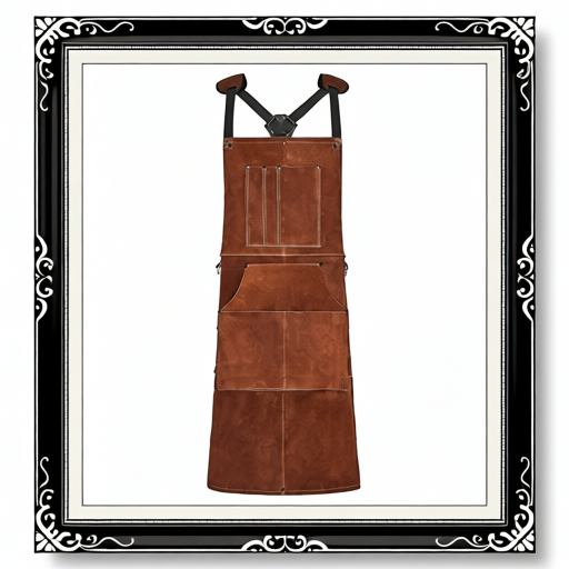 Leather Welding Work Apron, Heavy Duty Cowhide Flame Resistant Welding Apron, Heat-Resistant Blacksmith Welder Aprons With 6 Tool Pockets For Woodworking, Gardening, BBQ