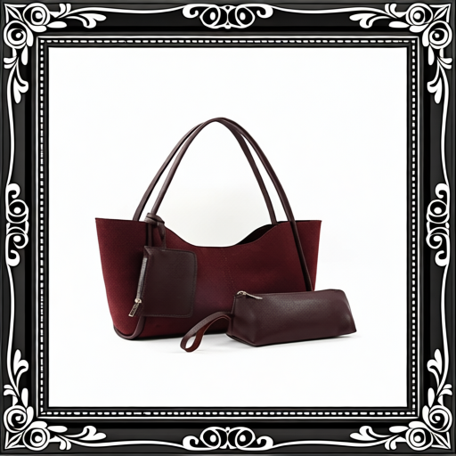 Brown SHK108 Faux Leather Women Hand And Shoulder Bag With Wallet And Makeup Bag