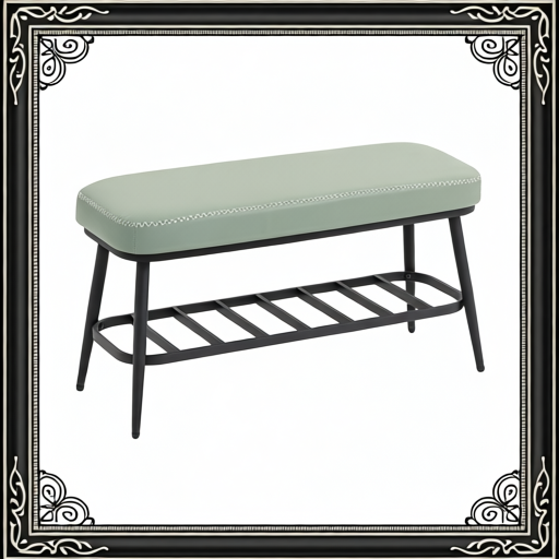 PU Leather Shoe Storage Bench - Green