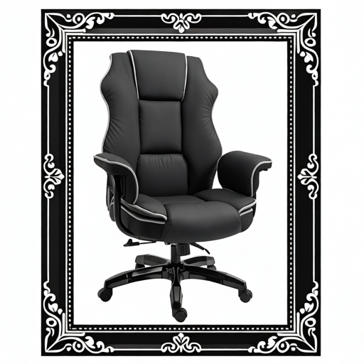 Vinsetto Faux Leather Executive Office Chair, With Contrast Piping - Black/White