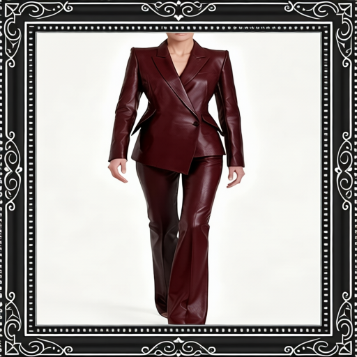 Burgundy Leather 2-Piece Suit