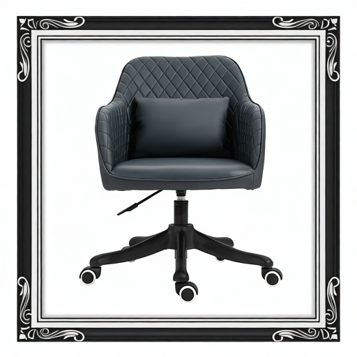 Vinsetto PU Leather Office Chair, Desk Chair, Makeup Vanity Chair With Massage Lumbar Pillow And Rolling Wheels For Bedroom And Home, Deep Blue