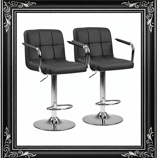 2-piece Bar Chairs, Adjustable Rotating Bar Chairs