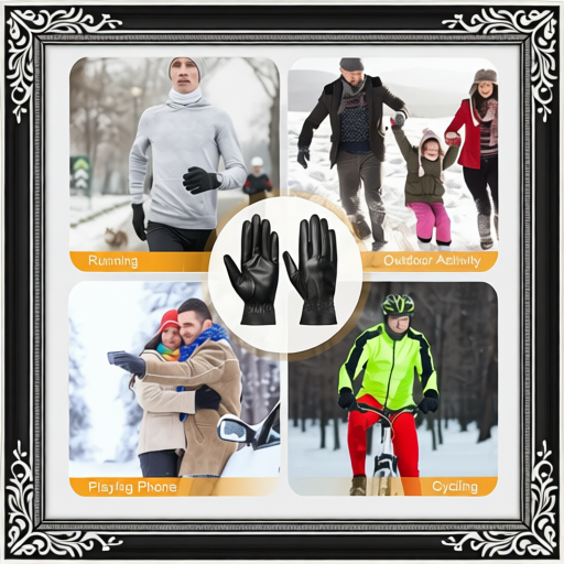 Unisex Leather Winter Warm Gloves Outdoor Windproof Soft Gloves