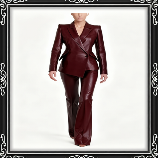 Burgundy Leather 2-Piece Suit