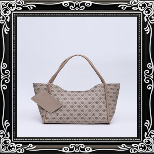 Monogram Mink SHK108 Faux Leather Women Hand And Shoulder Bag With Wallet And Makeup Bag