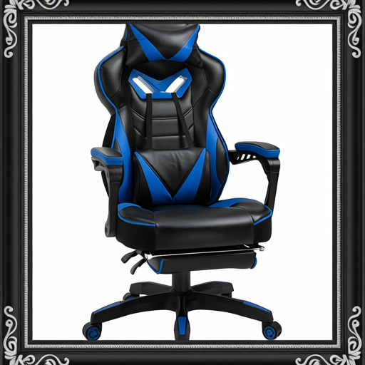 Vinsetto Faux Leather Reclining Gaming Chair - Blue/Black