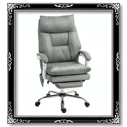 Faux Leather Office Chair, With Inflatable Lumbar - Grey