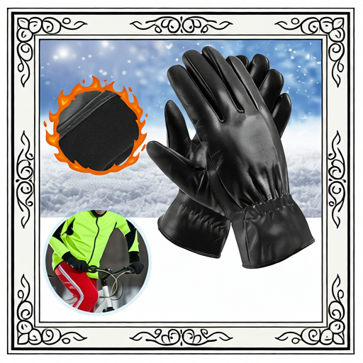 Unisex Black Leather Gloves