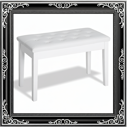 PU Leather Upholstered Piano Stool Makeup Stool Bench Dressing Table Seat With Storage 76x36x50cm, White