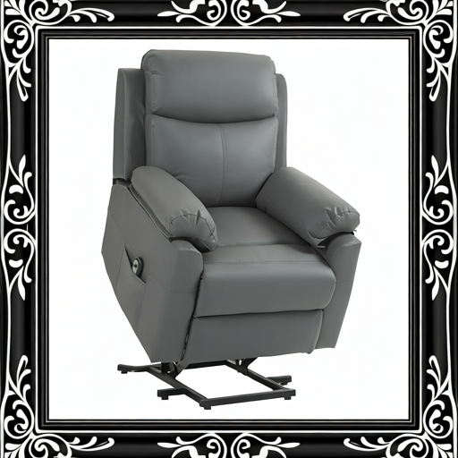 Faux Leather 70° Electric Riser Recliner Chair, Charcoal Grey