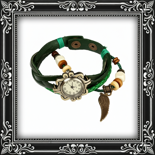 Beautiful Bohemian Style Retro Handmade Leather Angel Wing Women's Watches