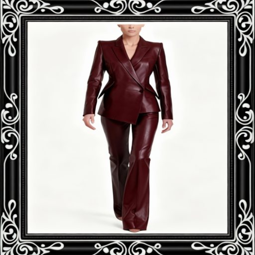 Burgundy Leather 2-Piece Suit