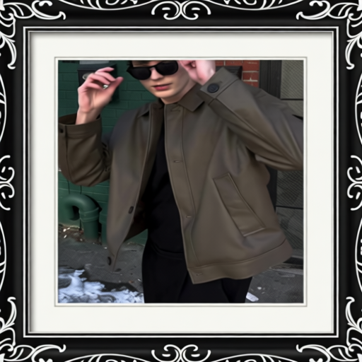 Men's Casual Long-sleeved Leather Jacket