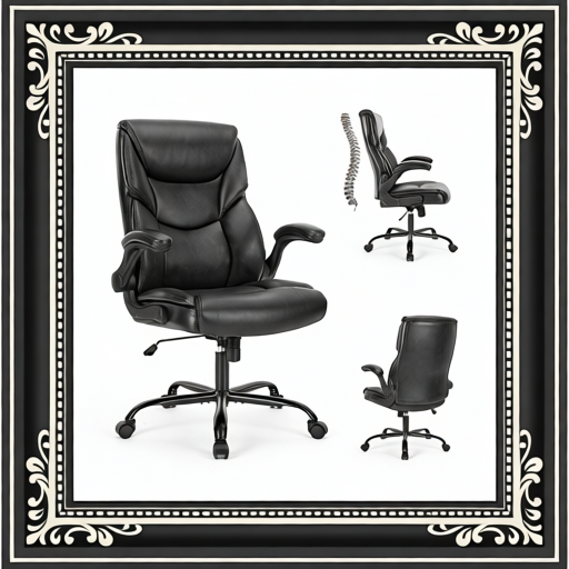 PU Leather Office Chair With Adjustable Flip-up Armrest