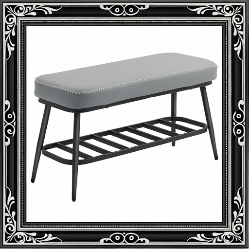 PU Leather Shoe Storage Bench - Grey