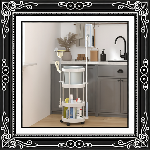   Cleaning Trolley with Storage Basket, Aluminum