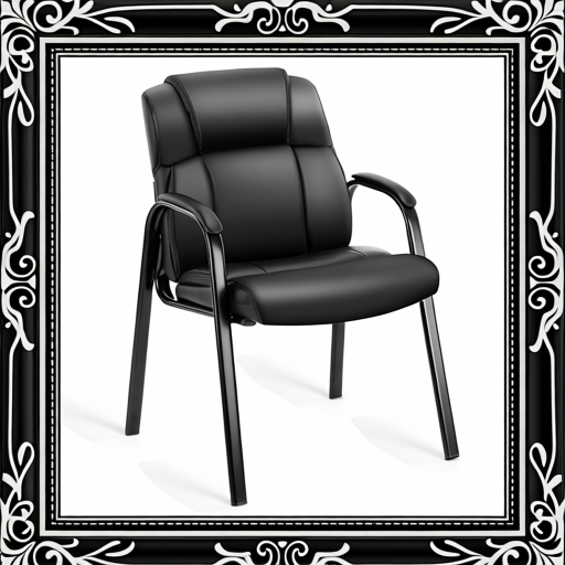 PU Leather Conference Room Reception Chairs With Padded Arms, No Wheels Executive Office Chair