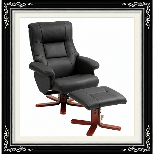 Faux Microfibre Leather Manual Recliner And Footstool Set - Black