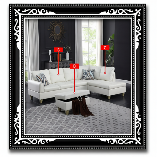 Pickup Only--White Faux Leather 3-Piece Living Room Sofa Set