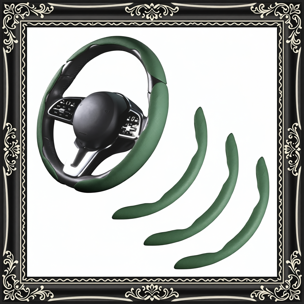 Car Steering Wheel Cover - Dark Green