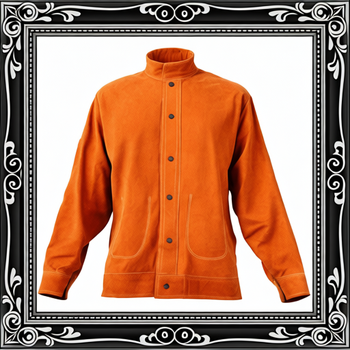 Leather Welding Jacket, Heavy Duty Cowhide Flame Resistant Welding Coat