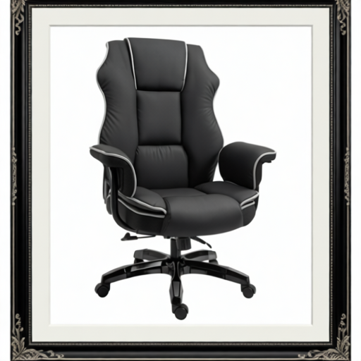 Vinsetto Faux Leather Executive Office Chair, With Contrast Piping - Black/White
